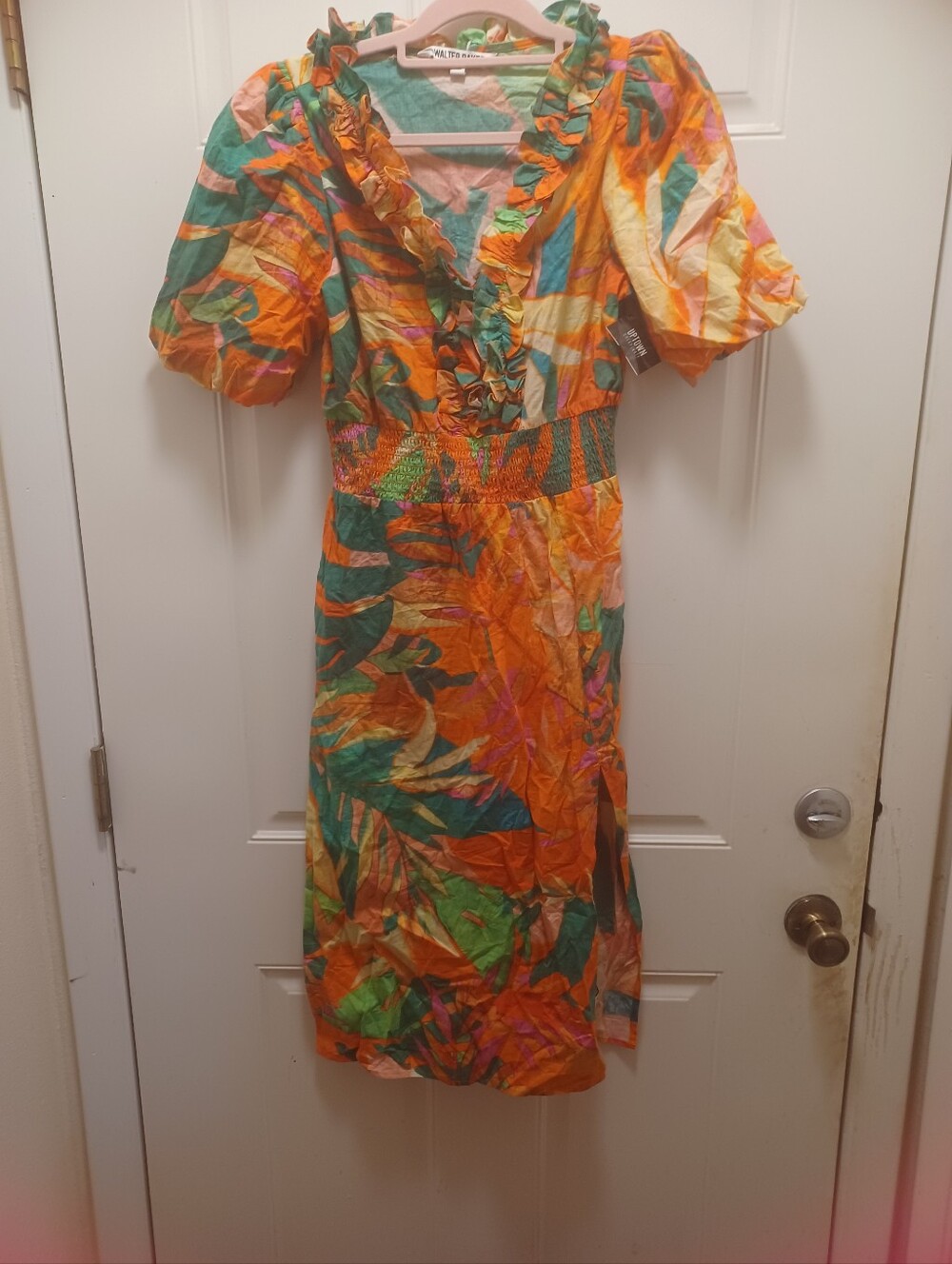 Walter Baker Tropical Ruffle Midi Maxi Dress